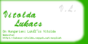 vitolda lukacs business card